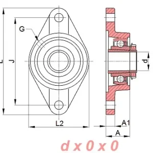 Autentyczny Zespół z oprawą żeliwną UKFL.210H SNR